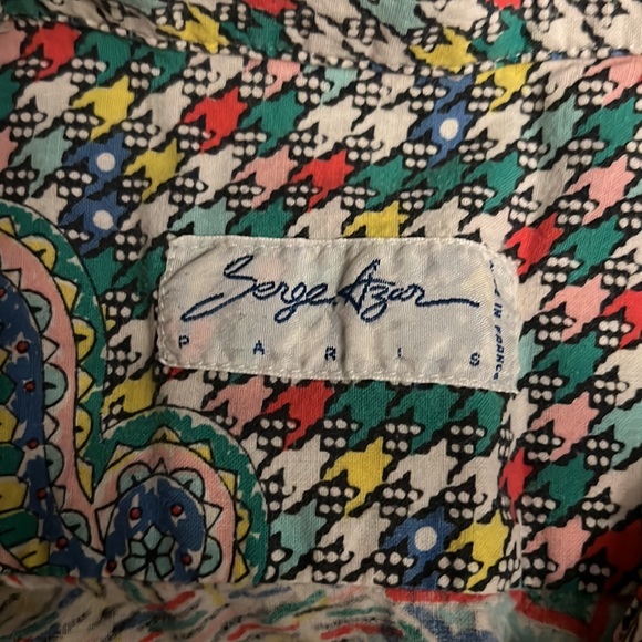 vintage serge azar paris button down top NWOT - Picture 3 of 5